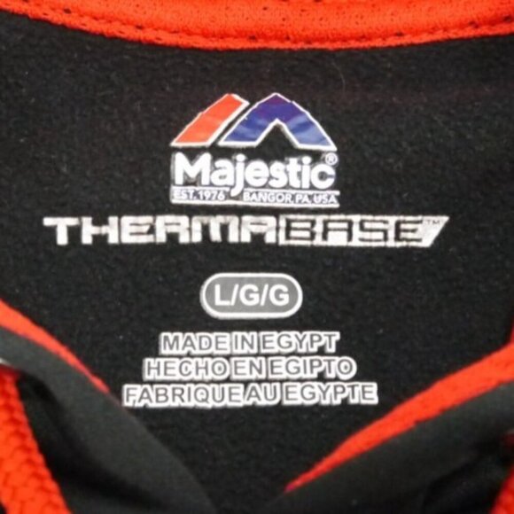 MAJESTIC Thermabase NBL Chicago Blackhawks black polyester pullover hoodie men L - Picture 4 of 4